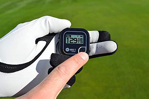 Golf Buddy Bundle Voice 2 GolfBuddy Voice2 Easy-to-Use Talking GPS, Black + 1 Custom Ball Marker Hat Clip Set (American Eagle)
