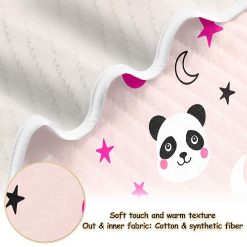 Burbuja Cute Panda Faces Baby Blanket for Boys Girls, Nursery Soft Warm Swaddling Receiving Baby Blankets, 30x40 in Toddler Blanket2