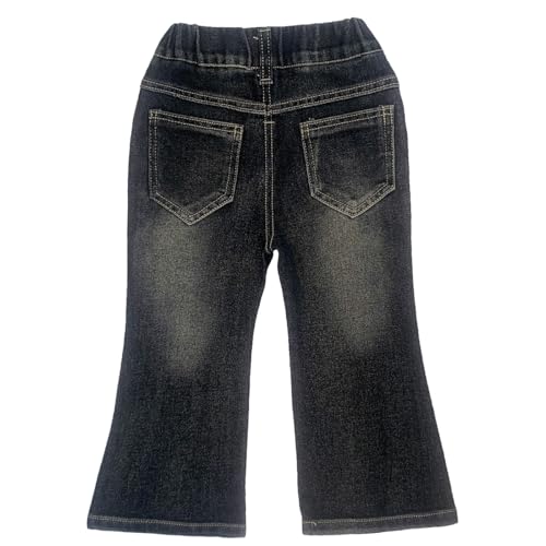 Peacolate 2-8Years Little Girls' Black Embroidered Jeans Pants for Big Girls2