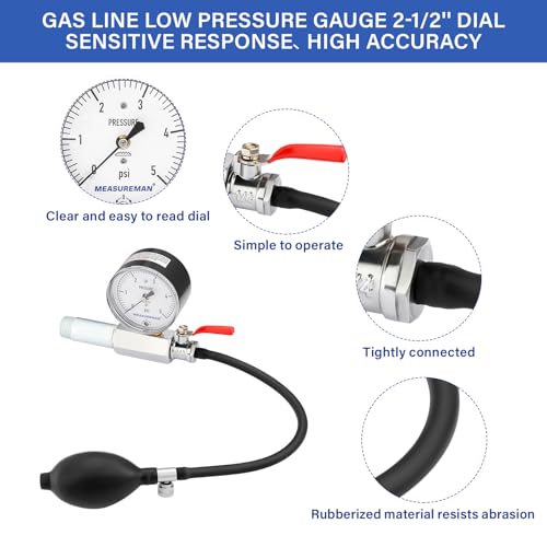 Kit de test de gaz et d'eau basse pression 0-5 psi pour canalisation - 4