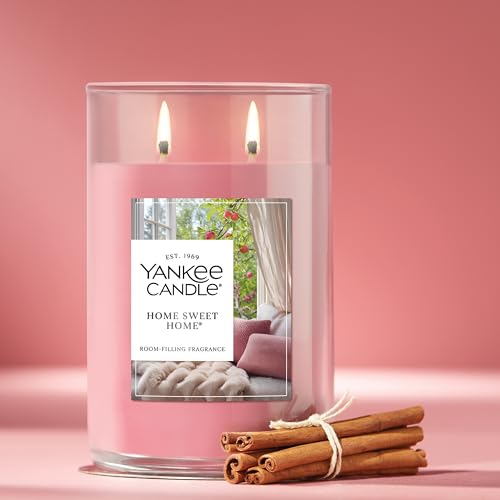 Image of Yankee Candle Large Tumbler Scented Candle with up to 80 Hour Burn Time, Premium Plant Wax Blend for Consistent Burn, 20 oz Tumbler Candle with Room Filling Fragrance, Home Sweet Home
