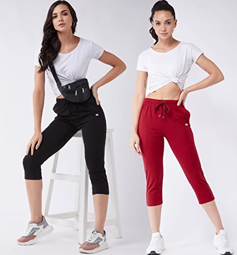 Image of Modeve Women Solid Cotton Blend Capri for summer|| Summer Wear