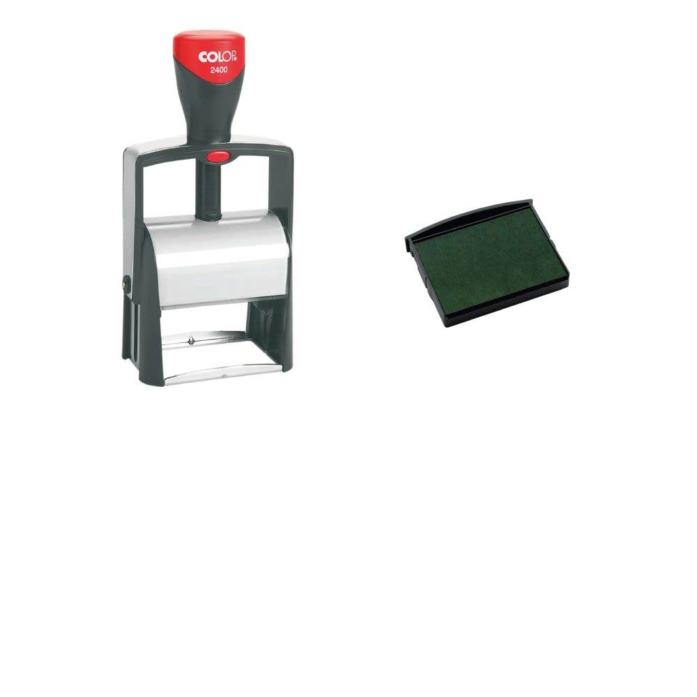 Timbro autoinchiostrante personalizzato, 6 righe COLOP Classic Line 2400 58 x 27 mm per indirizzo e ragioni sociali verde