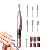Elektrische Nagelfeile, elektrisches Bohrerset 15.000 U/min | Tragbares Bohrgerät für Maniküre und Pediküre – für Salon zu Hause, Spa, Reisen, Pflege von Händen und Füßen