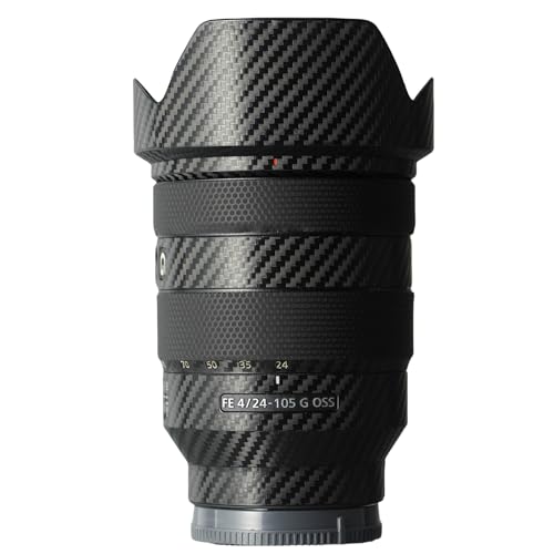 kakotopa Lens Protective Film Decorative Sticker Compatible with Sony FE 24-105mm F4G OSS Comprehensive Protection Anti-Scratch/Anti-Wear/No-Residue/3M Materail(Carbon Fiber Black)