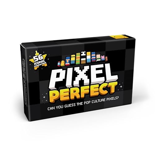 Bubblegum Stuff Pixel Perfect – Hilariously Difficult Pop Culture Trivia Card Game – 56 Pixelated Character Flashcards from Movies, TV & Games – Ultimate Gift for Gamers & Movie Buffs – Ages 12+