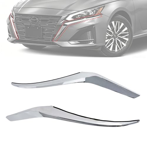 Magimaker Front Grille Trim Molding Chrome Set Compatible with Nissan Altima 2023 2024 2025 Replace 620759HF0A 620749HF0A Front Bumper Grille Trim Driver and Passenger Side (Silver) by Magimaker - Used condition - US$39.78