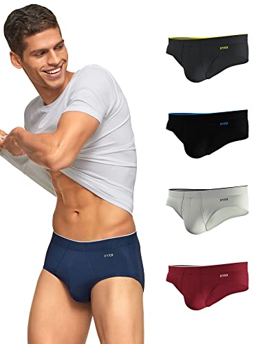 Image of XYXX Men's Uno Micromodal Regular Fit Solid Antimicrobial Briefs with No Marks Waistband (Pack of 5)