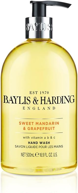 Baylis & Harding Sweet Mandarin and Grapefruit Hand Wash with Vitamin A, B & C Extract, 500ml | Suitable for Vegans