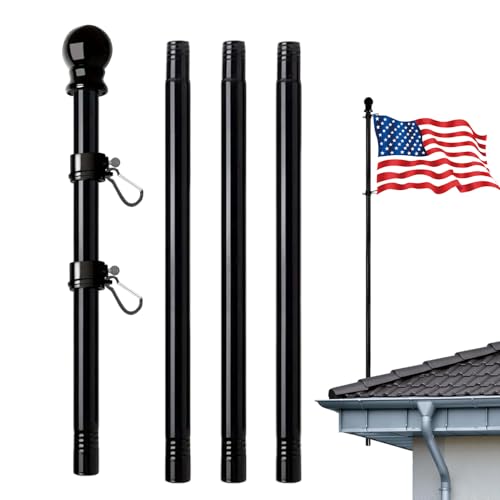 Mástil De Bandera Para Exterior | Con Anillos Giratorios De 360° De Acero Inoxidable De 180 Cm | Para Bandera Y Estandarte De Porche Exterior - Para Porche Garaje Jardín Patio Valla Residencial