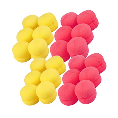 Beatifufu 4Sets Hair Curler Sponge Creative Hair Styling Tool Mushroom Curling Sponge Rollers for Women Curlers Red Yellow for Home Use