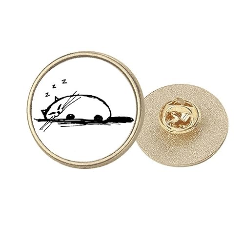 Broche chat en métal doré au design rond et texturé pour un style raffiné