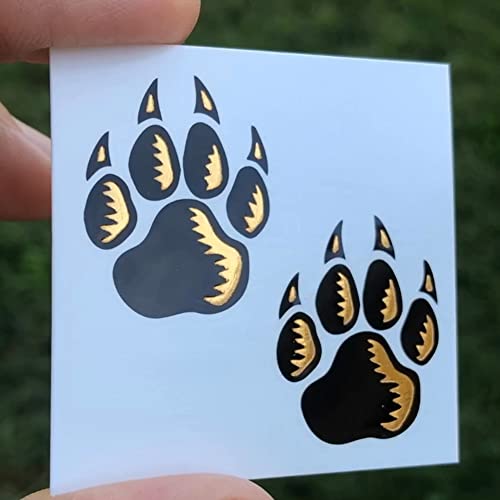 Metallic Gold & Black Wolf Paw Prints Temporary Tattoos/Pack of 48 /Great for School Spirit - Sports - Cheerleading