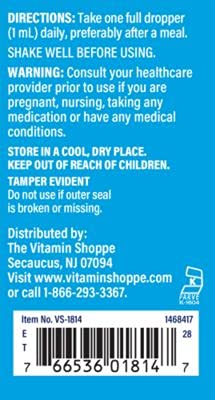 The Vitamin Shoppe Liquid Vitamin B12 With Folic Acid - Raspberry Flavor, Supports Energy Production, Excellent Source Of Folic Acid, One Daily Serving (2 Fl Oz) #TOP2