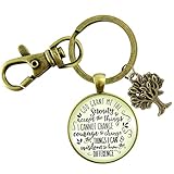 Gutsy Goodness Serenity Prayer Keychain Grant Me Strength Jewelry Womens Or Mens Tree Of Life Charm Gift