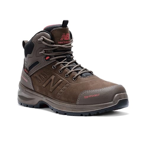 New Balance Calibre Composite Toe Work Boots for Men - EH, PR, Non-Slip Leather Safety Shoes for Industrial & Construction, Chocolate, 12 X-Wide by New Balance - Used condition - Image 8