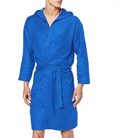 PETTI Artigiani Italiani Unisex, Hooded Microfiber Bathrobe, 100% Made in Italy, Microfibre, Electric Blue, L Cover