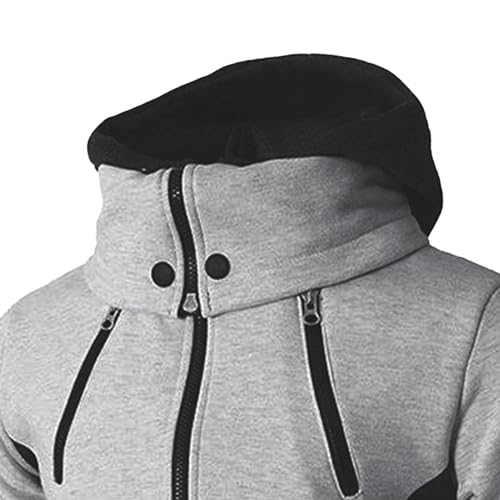 Men's Hoodie Sweatshirt Slim Fit Workout Color Block Jacket Male Zip Up Patchwork Warm Winter Coat2