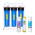 Rotek Water Systems Whole House Water Filtration System | 3-Stage Water Filter System | SED, KDF, ACB | Clean Water | Sediment, Carbon Block, & Heavy Metal Filter | 20 Inch