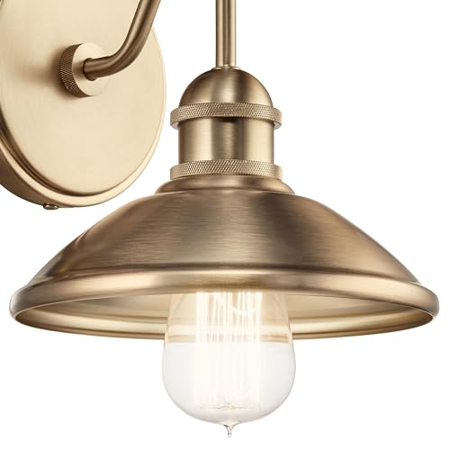 Image of Kichler Clyde 1 Light Bathroom Vanity in a Rich Champagne Bronze Finish, for Bathrooms, (7.25 inch H x 7.5 inch W x 8.25 inch Ext.), 45943CPZ