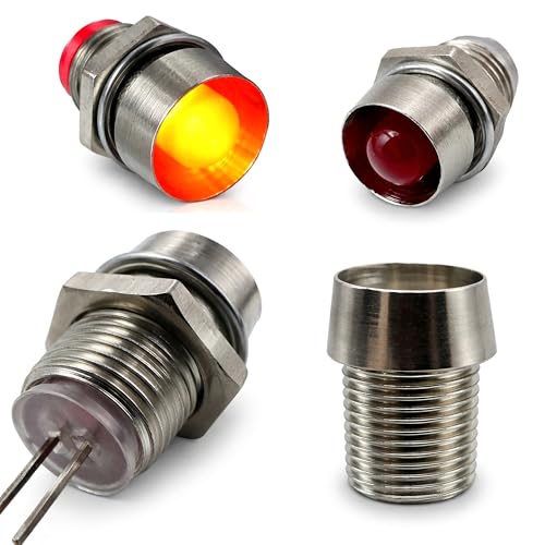 Image of LUMETHEUS LED Socket 3 mm Metal Silver 50 Piece Set - Holder Base for Diode Lamp Thread Mounting Rings Bezel Clip Mount Panel Display