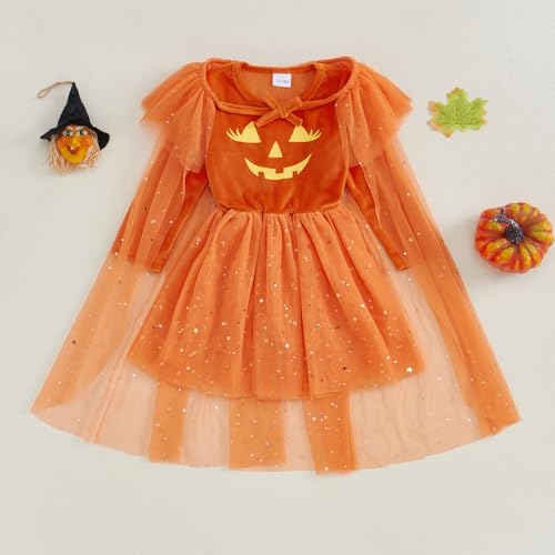 Disfraz completo niña 4-5T capa brillante naranja miniatura 7