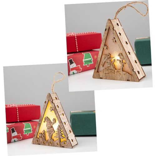 ABOOFAN 2 Unidades pingente de jesus enfeite de natal LED mini casa ornamento decoração enfeites de