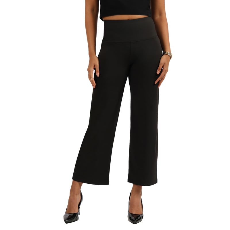 BlissClub Ultimate Sculpt Wide – Legged Pants, Ribbed Waistband, Wide Silhouette, 2 Zippered Pockets
