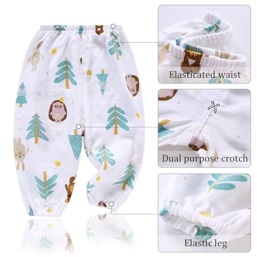 Pantalon bébé imprimé dessins animés mignons en coton doux - 3