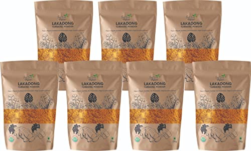 Image of First Bud Organics Lakadong Turmeric Powder | High Curcumin Content Haldi Powder| Organic | Immunity Booster | Unprocessed | Directly sourced from Meghalaya 250 GM Pack of 7