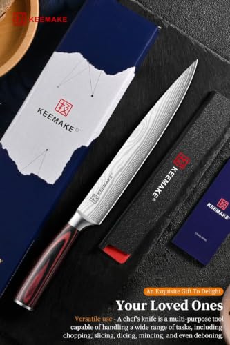 Image of 8 Inch Carving Knife for Meat, 15 Razor Sharp Edge Brisket Slicing Knife