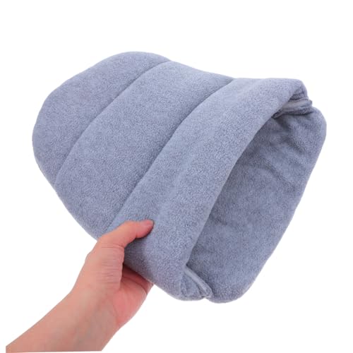 Supvox Haustierbett kleines Katzenbett Katzenschlafsack warmes Hundenest kleines Tierbett Katzen Wärmebett Kissen für Haustiere Hundehüttenbett Katzenhöhle Schlafsack Plüsch Hellgrau