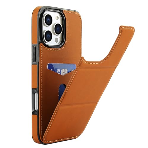 Étui portefeuille en cuir marron pour iPhone 13 housse de protection à rabat magnétique - 7
