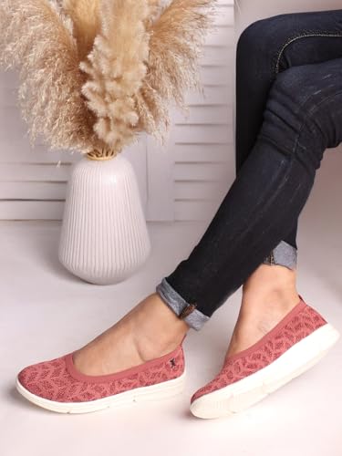 Image of Carlton London Women's Breathable Lightweight Everyday Patterned Ballet Flat