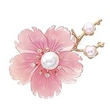 CCijiNG Brooches for Women with Crystal, Flower Lapel Pin,Jewelry Sakura Cherry Blossom Brooch Pin...