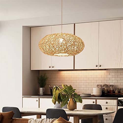 Abat-jour tissage rotin vintage lustre rustique d'exception