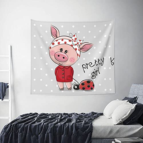 Tapisserie déco cochon rose pour masquer un mur blanc vide - 6