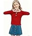 Kimoda Girls Long Sleeve Tops 7-8 Fall Henley Ribbed Knit Shirts Slim Fitted Fashion Christmas Red Outfits