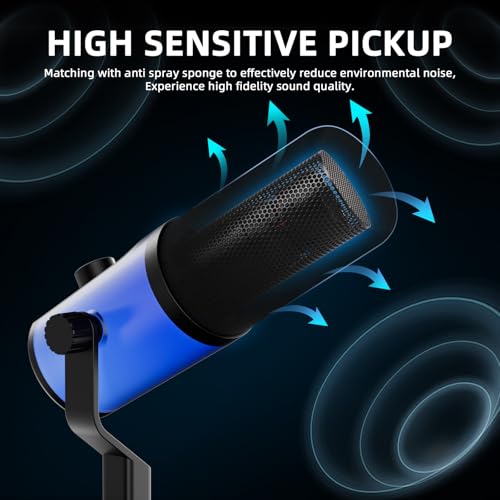 D Debra Micrófono dinámico profesional USB/XLR con iluminación RGB y monitorización de auriculares – 192 kHz/24 bits de calidad de estudio para podcast, streaming y grabación en casa - imagen 4