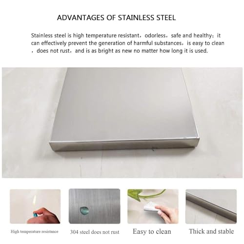 Table d'appoint murale pliable acier inoxydable table rabattable gain de place - 7
