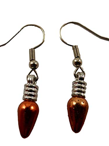 Preisvergleich Produktbild Ohrringe Hänger Ohrhänger Lämpchen Glühbirne Tannenbaum silber / braun Weihnachtsfest Heilig Abend mini 13.399