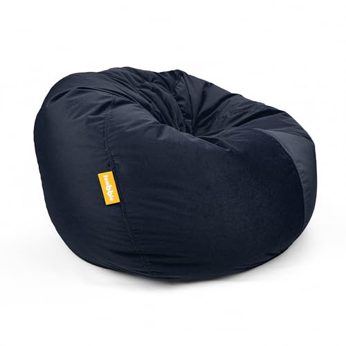 Jumbble Nest Soft Suede Bean Bag with Filling | Cozy Bean Bag Best for Lounging Indoor | Kids & Adult | Soft Velvet Fabric | Filled with Polystyrene Beads (Dark Blue Kids)