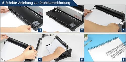 RAYSON 23 Schlaufen Drahtbinderücken, 130 Blatt, A4, Packung mit 50 Stück