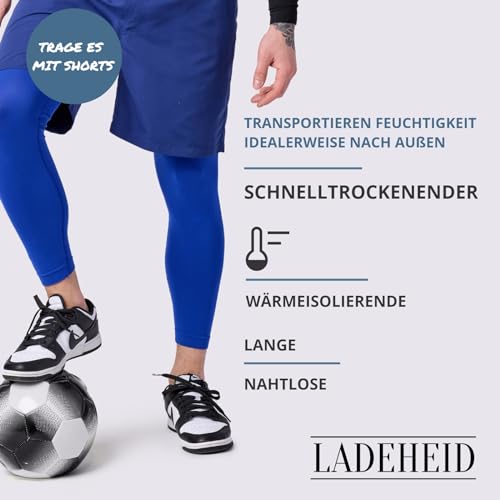 Ladeheid Leggins Térmicos para Invierno Calzonzillos Pantalón Térmico para Hombre Mallas Deportivas Leggings Sin Costuras Snowboard Esquís LA40-260 (Azul, XL) - imagen 4