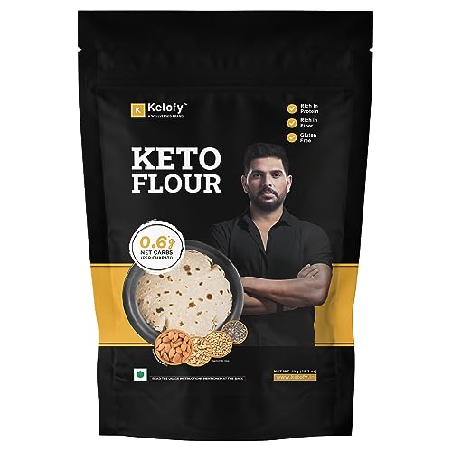Ketofy - Keto Flour (1kg) | Ultra Low-Carb Keto Atta|0.6g Net Carb/Chapati|Sugar Control & Weight Management|Superfood Ingredients: Sunflower Seeds,Almonds,Peanuts|Gluten-Free & Diabetic-Friendly Atta