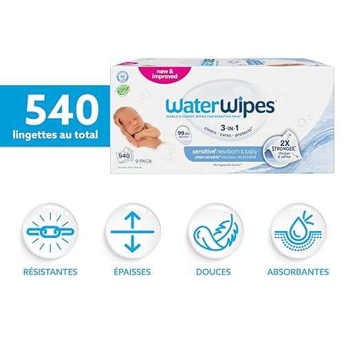 Lingettes pour nouveau-nés et bébés WaterWipes en pack de 540 unités - 2