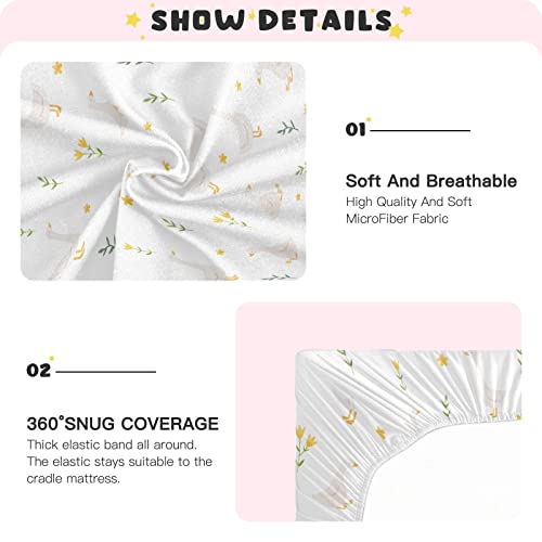 Image of Burbuja Goose Bird Twig Crib Sheet for Boys Girls, Fitted Crib Sheet 28 x 52 in for Standard Crib & Toddler Bed Mattresses, Soft & Breathable