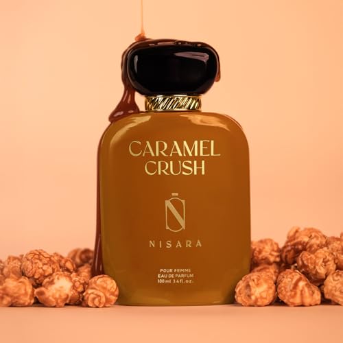 Image of Nisara Caramel Crush Gourmet Perfume For Woman 100 ml | Long Lasting Eau De Parfum | Caramel Fragrance With | Caramel, Apple, Rose, Sugar, Vanilla | EDP Scent spray for Woman | Premium Perfume For Her