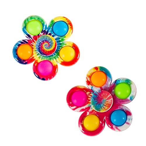 (2 Pcs) Popits Fidget Spinner Rotatable Fidget Toy,Easter Gifts Dimple Pop Stress Relief Anti-Anxiety Autism Hand Toys for Adult,Push It Bubble Handheld Mini Fidget Toy