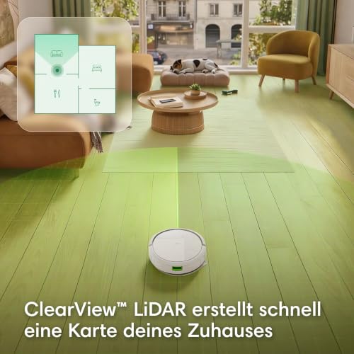 iRobot Roomba® 115 Combo Saug- und Wischroboter, 15k Pa Saugleistung, Bürsten und Wischpad reichen, Navigation mit Clearview™ LiDAR, Weiß – Ansicht 5